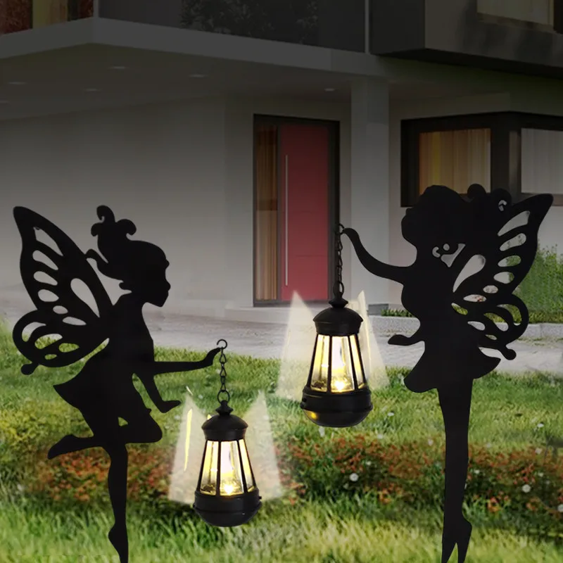 

2pcs LED Solar Lamp Outdoor Waterproof Fairy Lantern Light Iron Art Landscape Light Garden Lawn Lamps Home Courtyard Decoration