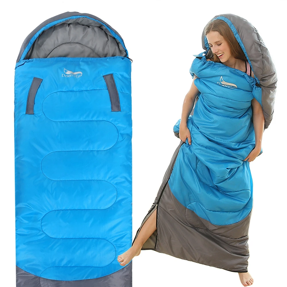 Desert&Fox Wearable Large Sleeping Bag with Arm Holes Adults Sleeping Bags Warm Weather Kids Sleeping Bag for Camping Hiking