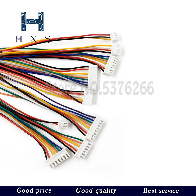 10PCS JST XH 2.54 2/3/4/5/6/7/8/9/10 Pin Pitch 2.54mm Connector Plug Wire Cable 30cm Length 24AWG