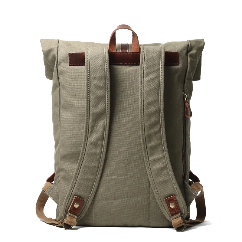 Retro Men Backpack Canvas Leather School Bags For Teenagers Boys Big Capacity Travel Rucksacks Fashion Portable Laptop Backpack