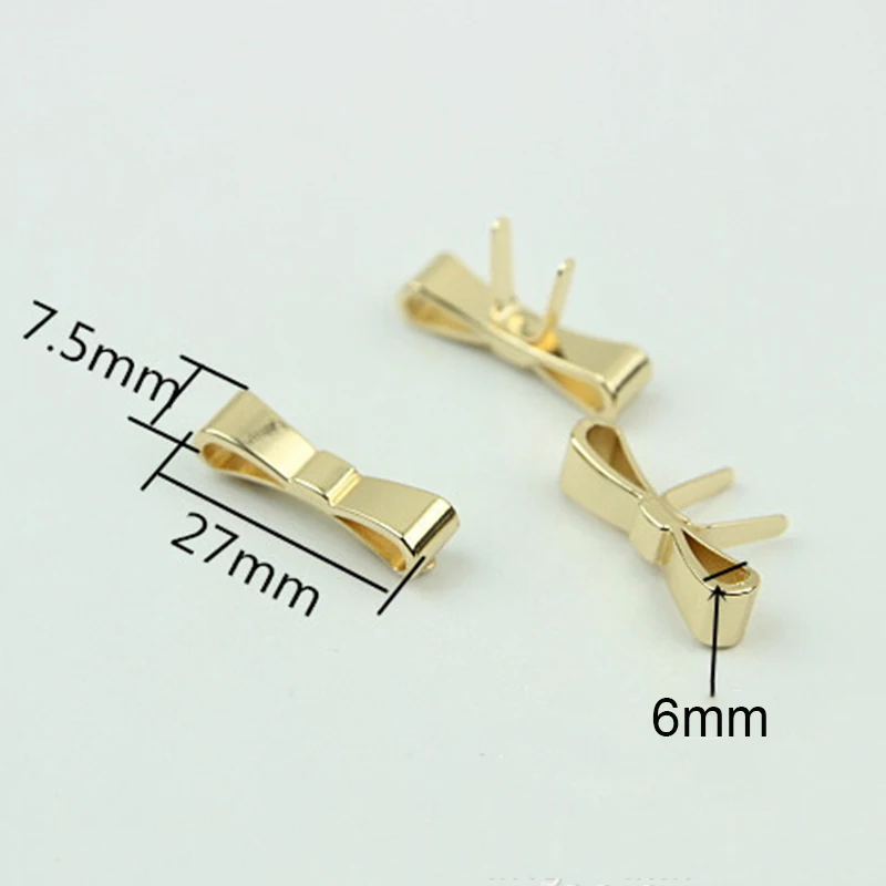 2pcs Metal Bowknot Buckle Fashion Decoration Shoes Clasp for DIY Handbag Bag Garments Hardware Closure Bag Parts Accessories