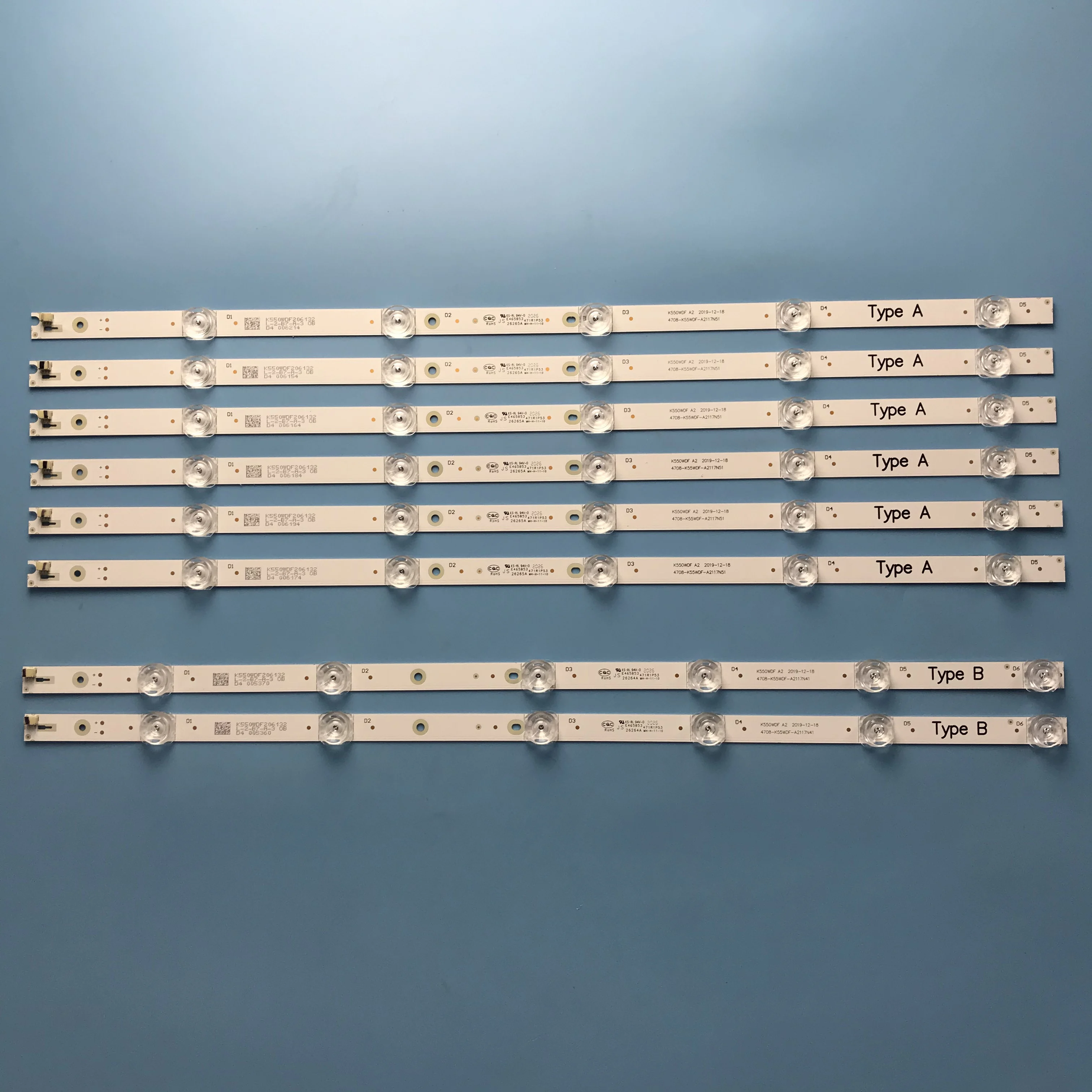 542mm LED Backlight strip 6leds For 55'' TV 4708-K55WDF-A2117N51 A2117N41 A1113N21 A1113N31  K550WDF A2 A1 A+B