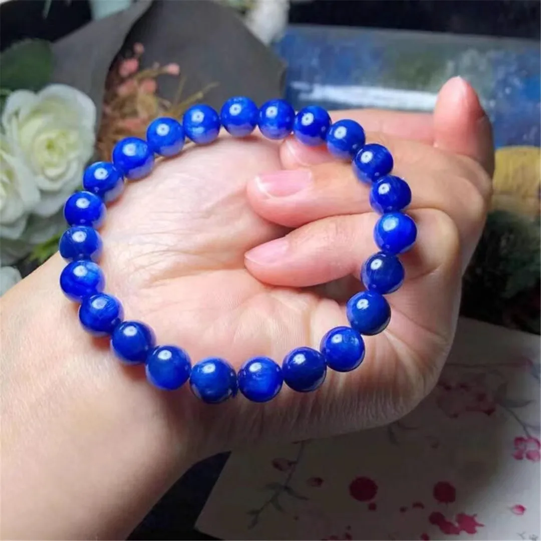 

8mm Natural Kyanite Bracelet Jewelry For Women Lady Men Beauty Luck Gift Crystal Beads Energy Stone Strands AAAAA