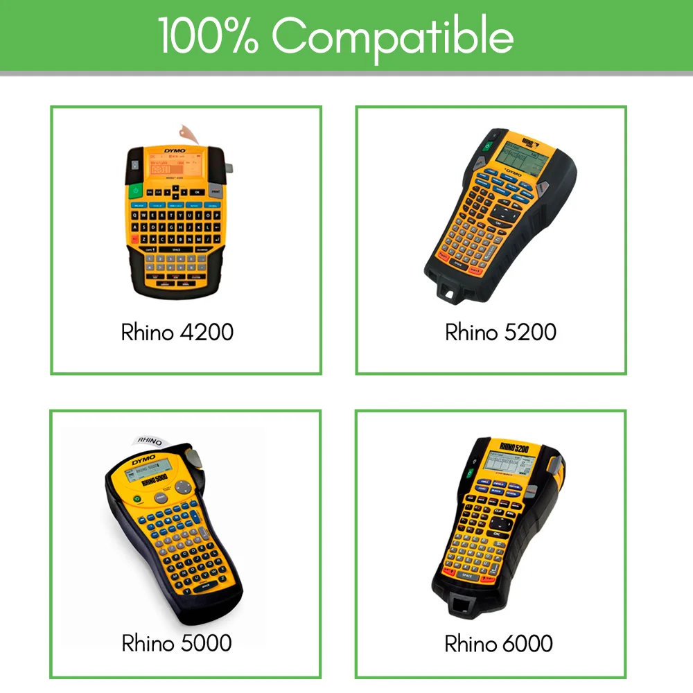 Fita adesiva para etiquetas dymo 18482 18482, 3 unidades, 9mm, compatível com dymo rinoceronte, 4200 poliéster, etiqueta para dymo rino 5200 5000 6000