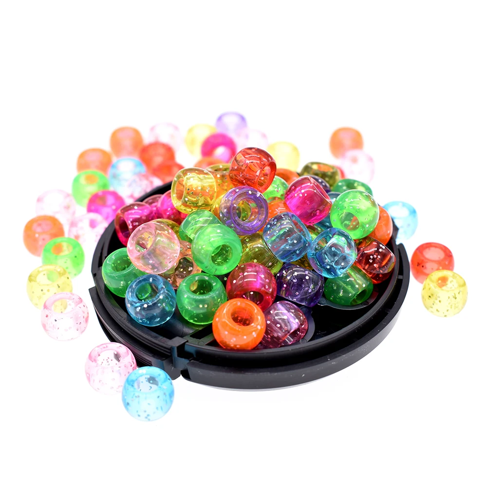 100Pcs Crochet Braids Acrylic Round hair braid dread dreadlock Beads rings tube for kids girls women Accessories