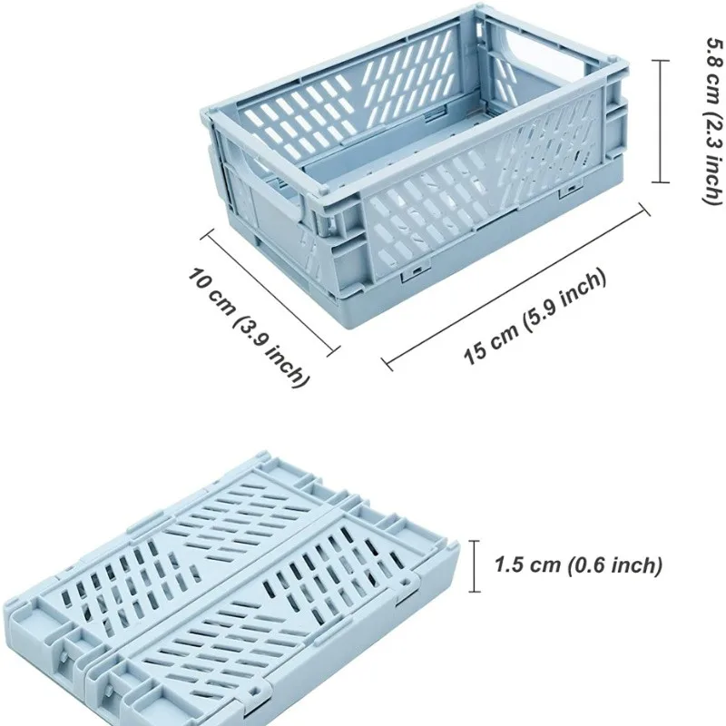 Складная коробка для хранения, Пластиковая Складная корзина для дома, офиса, школы, принадлежности для хранения, косметический контейнер, настольный органайзер, коробки