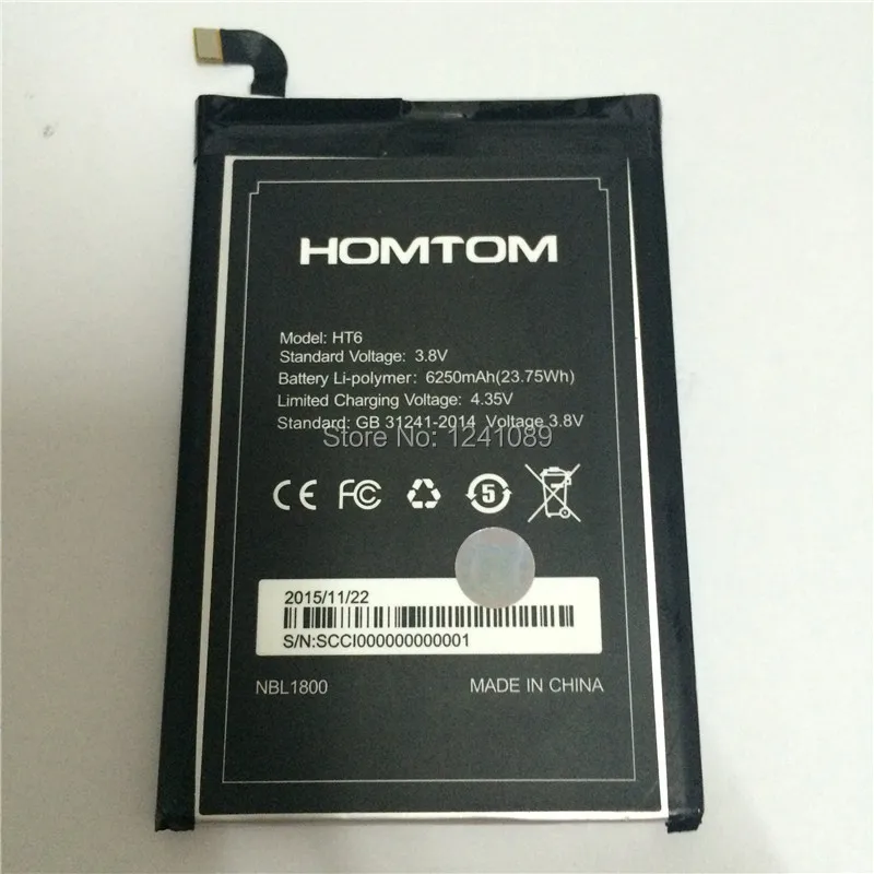 YCOOLY 2021 Production DateHOMTOM HT6 Battery 6250mAh Gift Dismantling Tools Long Standby Time HOMTOM Mobile Accessories