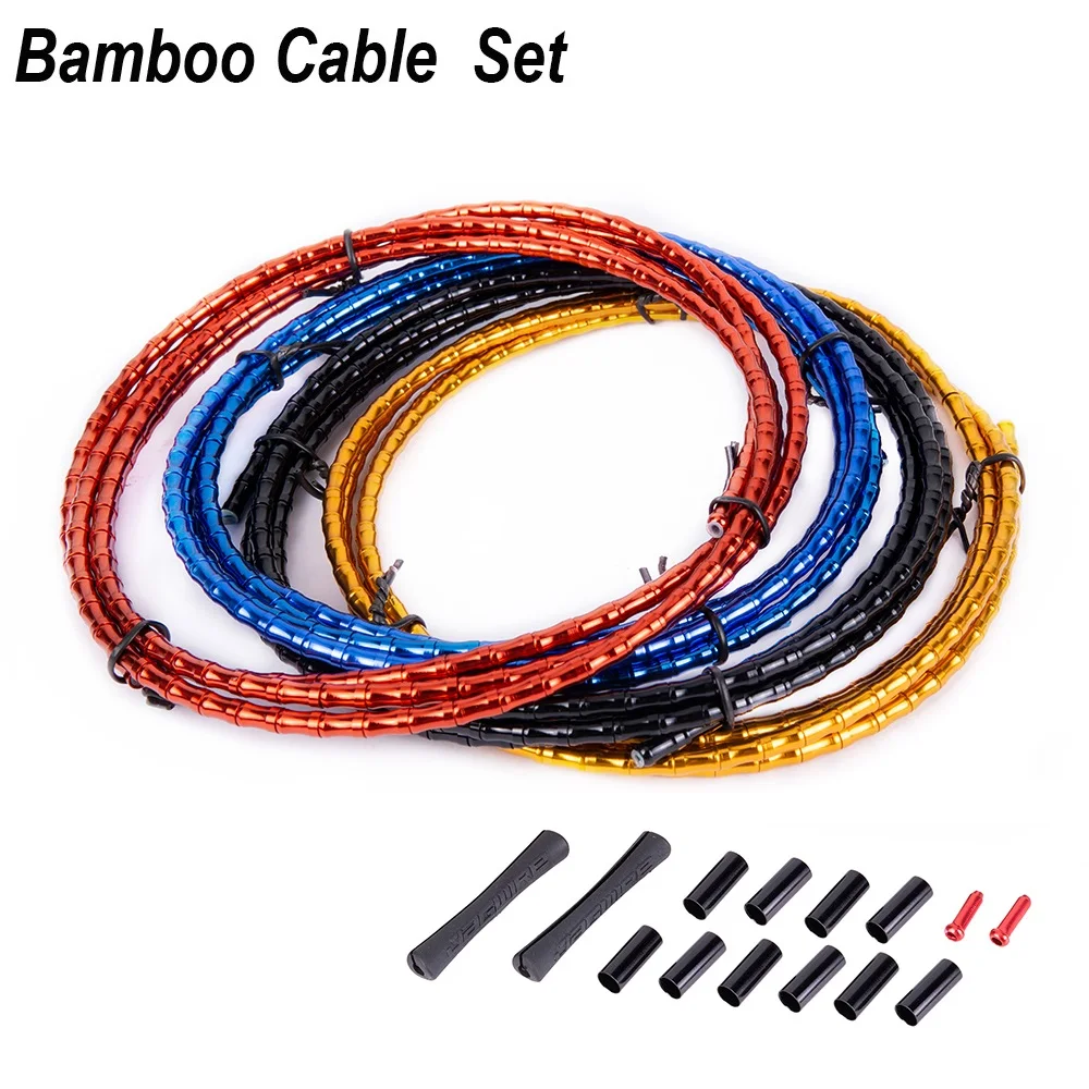 

Aluminum Alloy MTB Floding Bicycle CNC Bamboo Brake Line Cover Elite Links Mountain Road Bike Shift Cable Hose Tube 1800mm