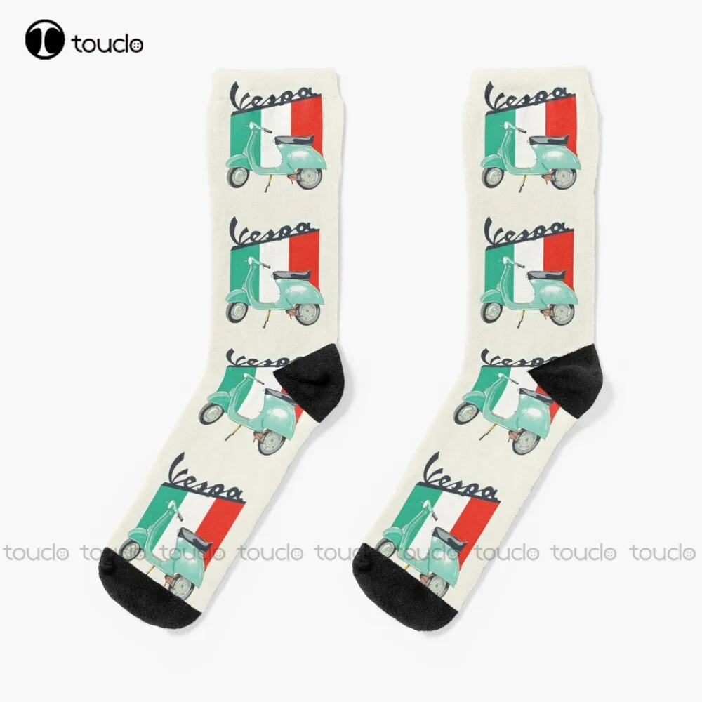 Vespa Logo Socks Kawaii Socks Unisex Adult Teen Youth Socks Personalized Custom 360° Digital Print Hd High Quality