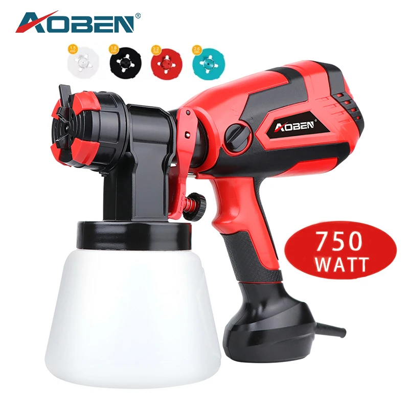 AOBEN-PISTOLA DE PULVERIZACIÓN eléctrica de mano, pulverizadores de pintura para coche, aerógrafo de decoración del hogar, Control de flujo, 4