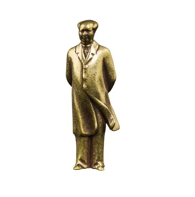 Mao Zedong Zuiver Koper Retro Ambachten Voorzitter Mao Miniaturen estatuilla Woonkamer decoración Auto Ornamenten Woninginrichting Deco