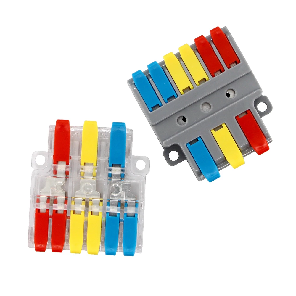 New Type Wire Connector 3 In 6 Out Wire Splitter Terminal Electrico Block Compact Wiring Splicing Conector Eletrico