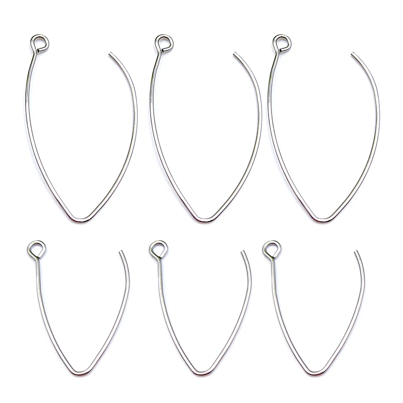 100pcs/lot 0.8*40mm/0.8*30mm Silver Stainless Steel Plated Earring Hooks Kidney Earring Ear Wires Findings DIY Jewelry Making