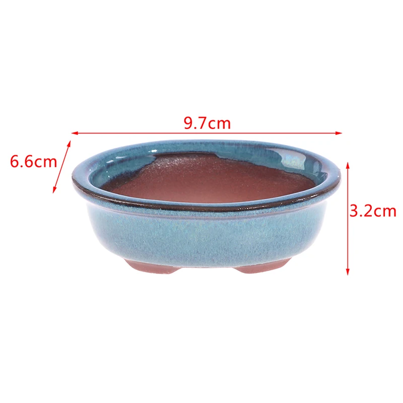 Chinese Style Bonsai Flowerpot Ceramic Craft Plant Pot Planter Home Decor 9.7*6.6*3.2cm