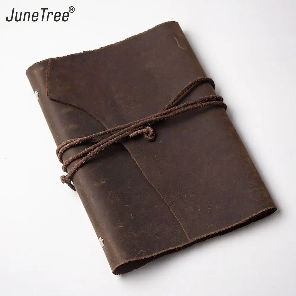 Junetree viaggiatori Notebook Vintage in vera pelle planner diario a5 ring Journal Sketchbook articoli di cancelleria per ufficio scolastici