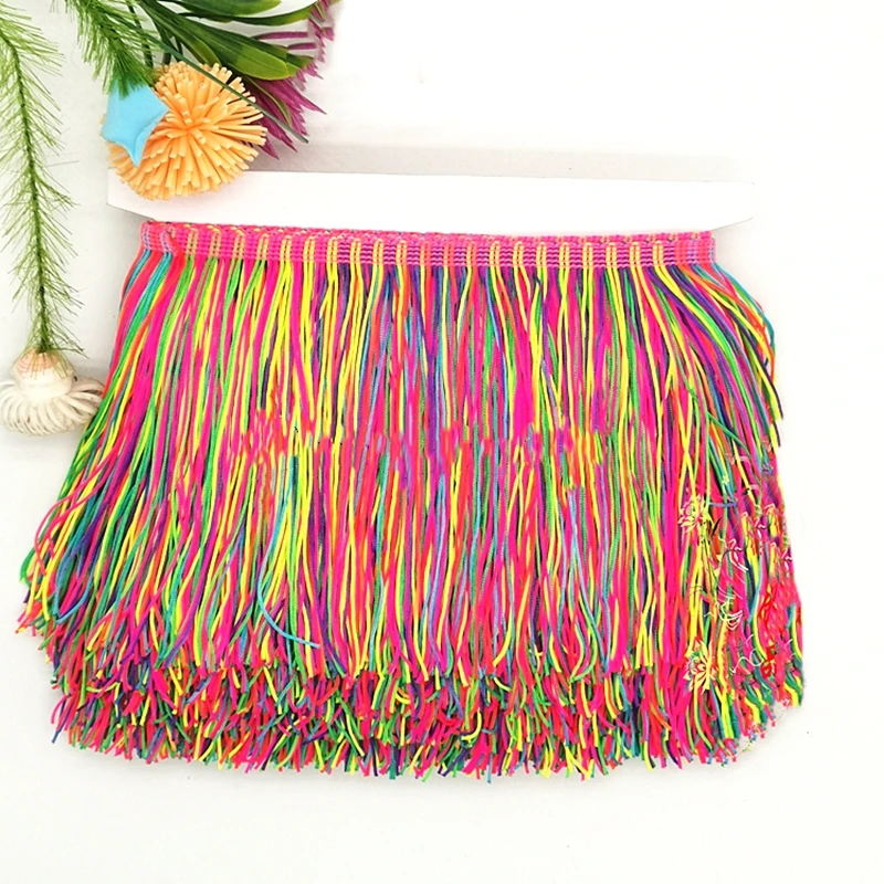 3 Yard Latin Fringe Tassel Assorted Colored Nylon Latin Dress Trimming Dance Dress Macrame Lace Fluro Color Single Line