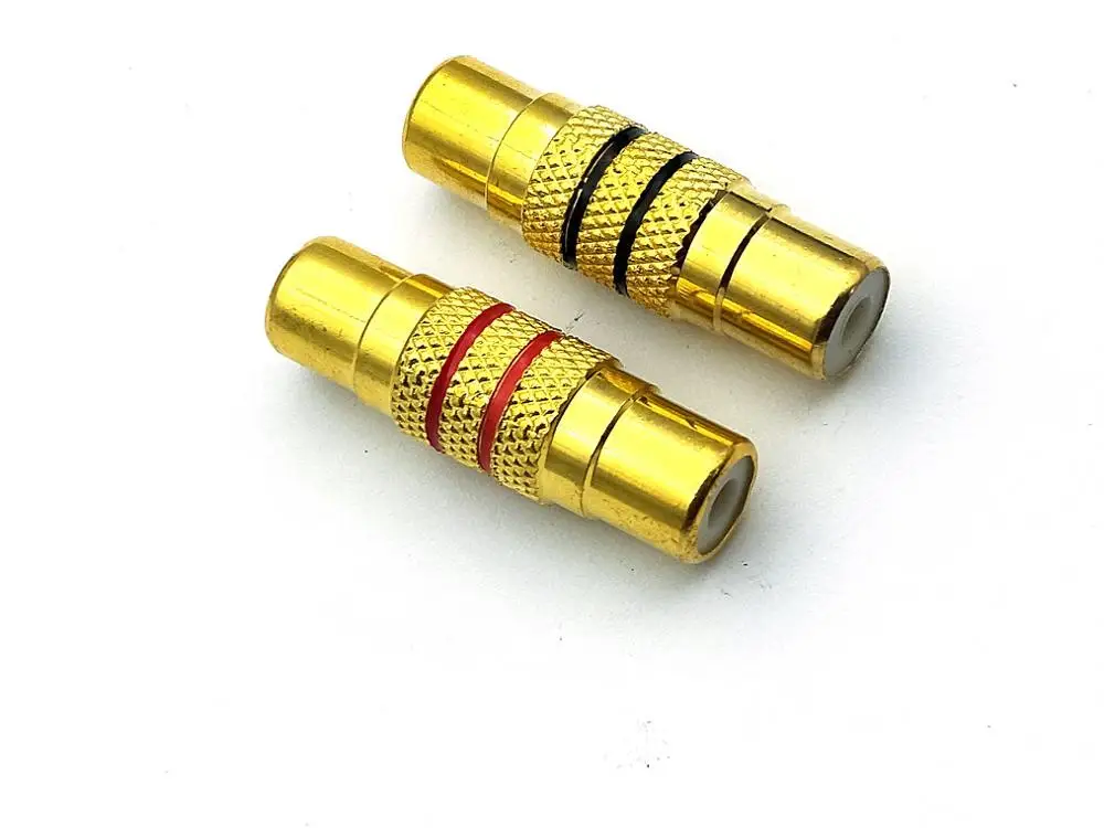 2pcs copper RCA Phono Female to Female Connector For Audio Video adapter