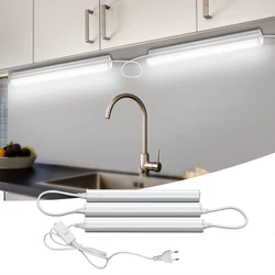 220V Led Lights Backlight for Cabinets Closet Bedroom Kitchen Lighting Warm/White Strip 29/57cm with Switch Night Light T5 Tube