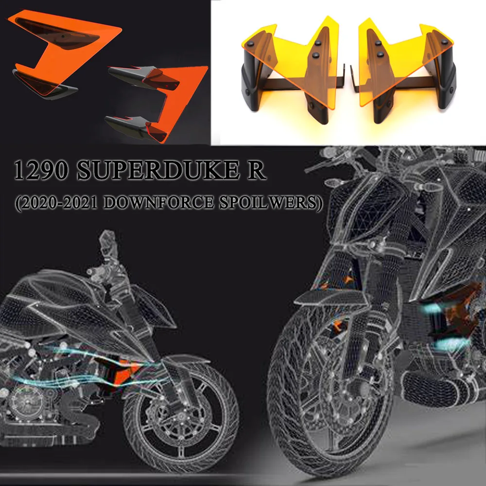 

Для 1290 SUPERDUKE R 2020 2021 НОВЫЕ детали мотоцикла, боковая прижимная сила, голые спойлеры, фиксированный обтекатель крыльев, дефлекторы крыла, панель