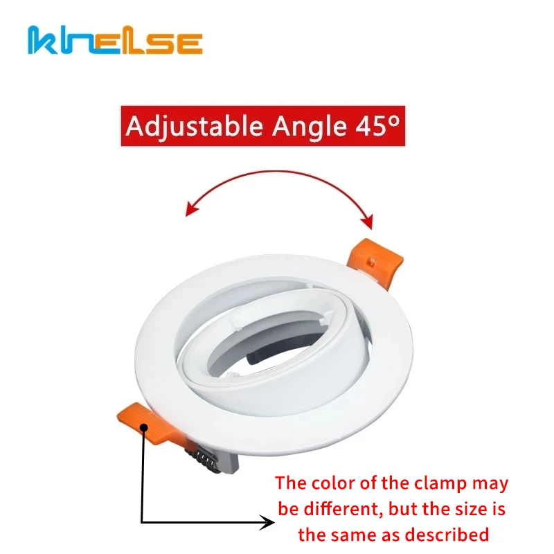 Round LED Recessed Ceiling Downlight Adjustable Mounted Frame Bracket MR16 GU10 Lamp Holder Socket Fitting Spot Lighting Fixture