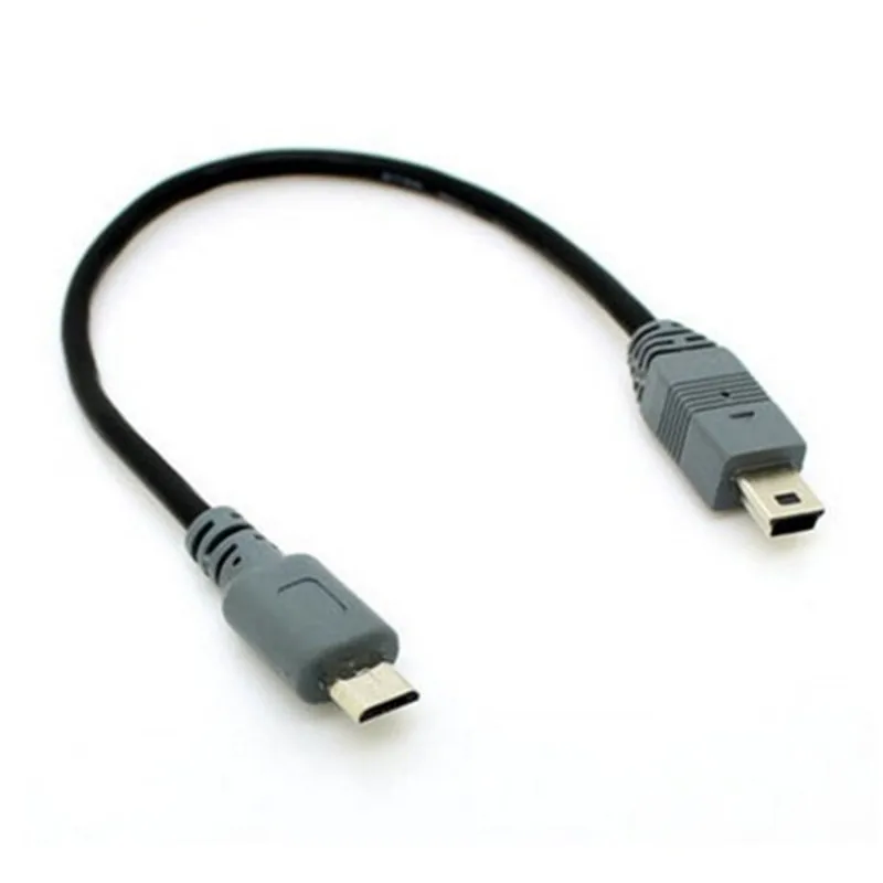 Micro rodzaj USB B męski do mikro B męski 5 Pin Converter Adapter OTG realizacji kabel do transmisji danych 25cm 50cm