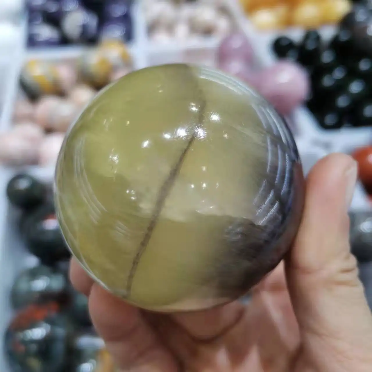 

60~70mm Natural Fluoritte ball gemstone Crystal sphere Healing