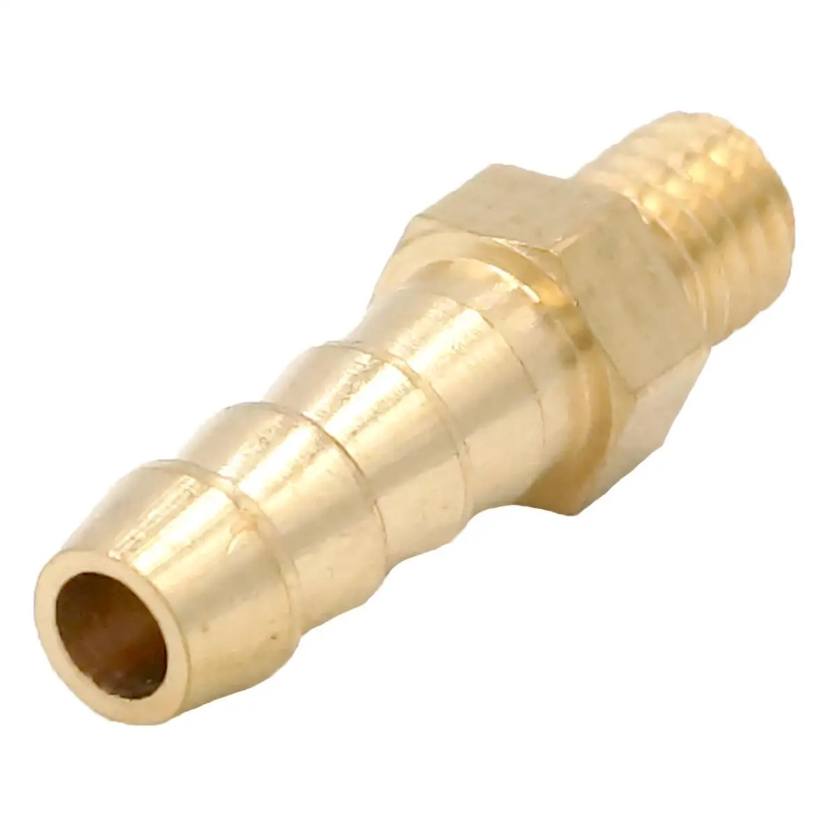 5pcs Length 26mm Hose Barb I/D 6mm x M6 Metric Male Thread Brass Coupler Splicer Connector Fitting for Fuel Gas Water