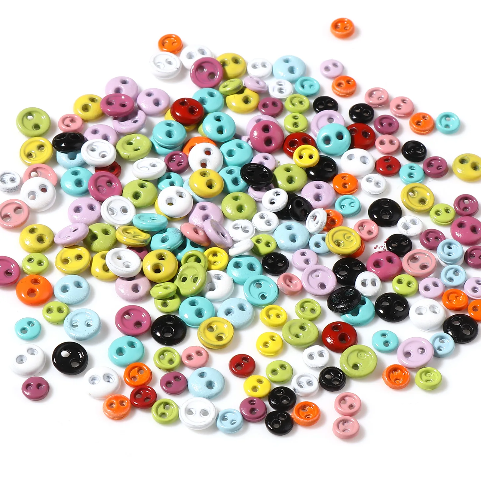 50 adet 2 delik 3mm 4mm Mini düğmeler DIY oyuncak bebek giysileri yuvarlak şeker renk kart yapımı Scrapbooking düğmeler dikiş aksesuarları