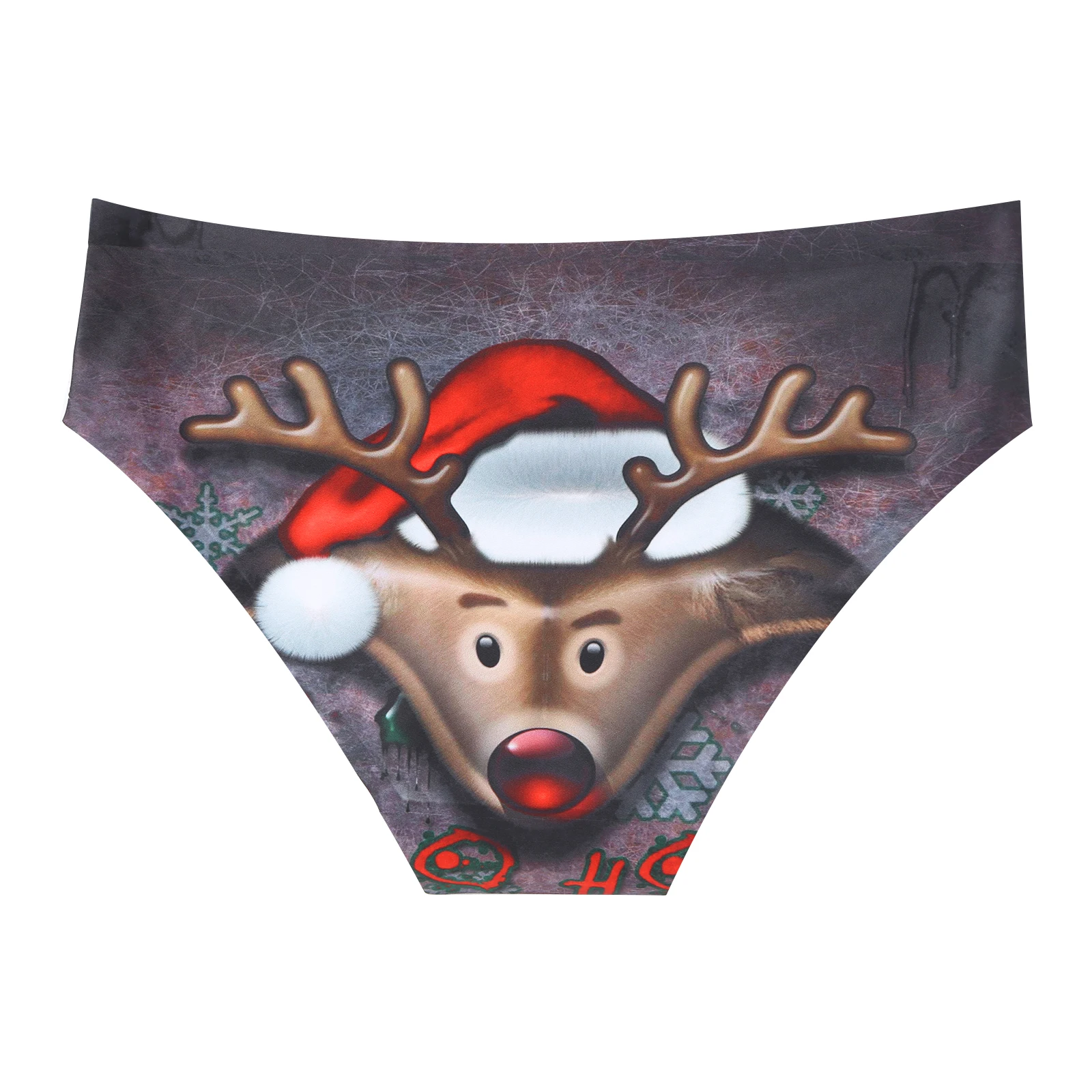 Sexy Mens Stretchy Christmas Panties Low Waist Lingerie Underpants Reindeer Printed Briefs Intimates Underwear Nightwear