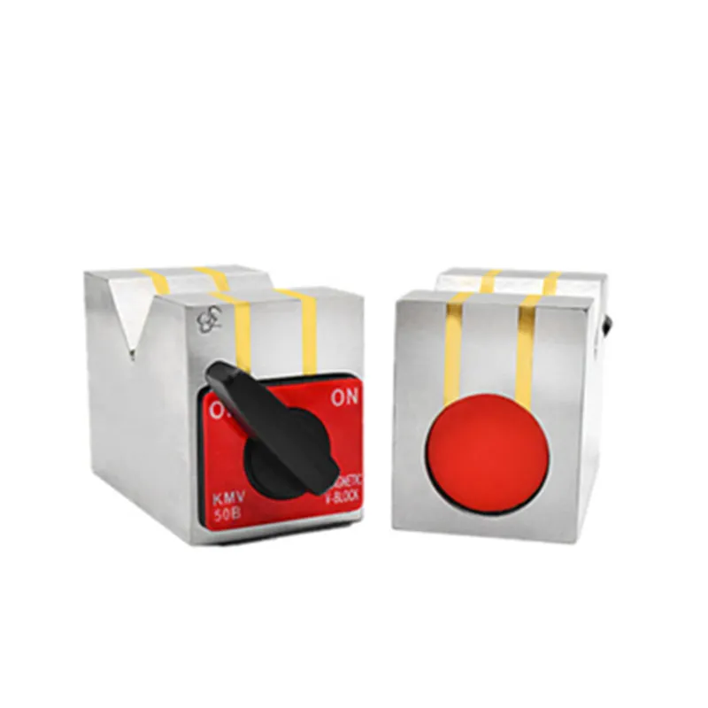 2Pcs 80B Magnetik Pada/Off V Blok Pemegang Magnetik V-Kotak Meja Kerja Kuat Mengukur Blok untuk Linear Dune