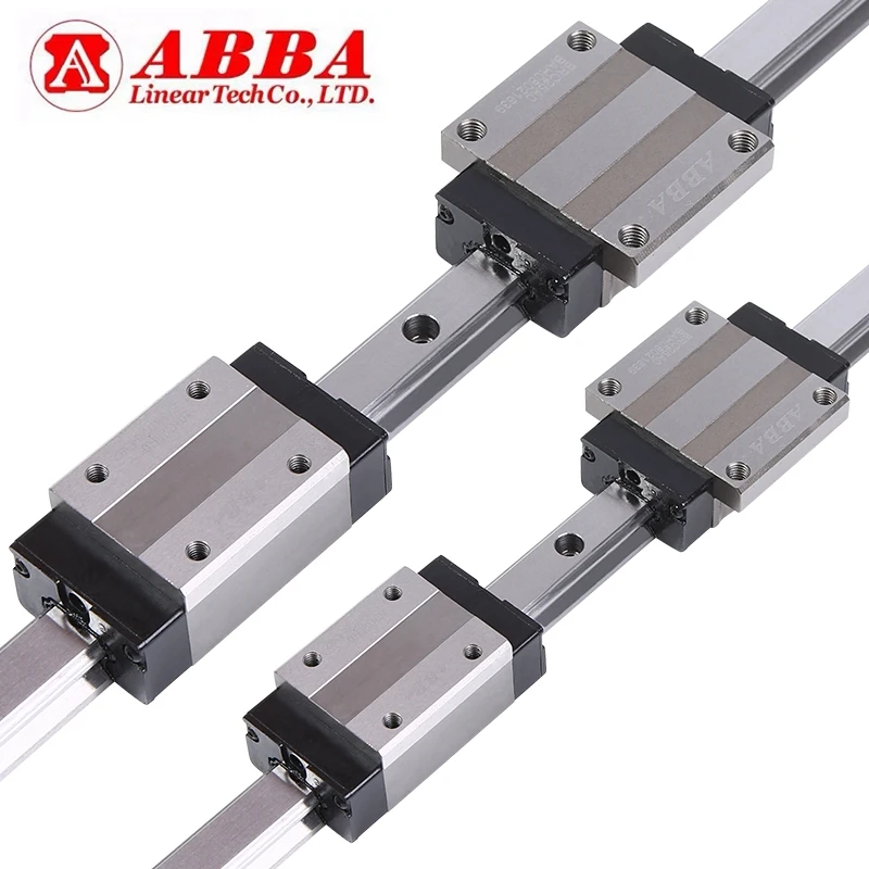 2pcs ABBA Linear Guide Block Slider Carriage BRC15R0/A0/UO +1pc BR15 200 300 400 500 550 mm Length Guide Rail