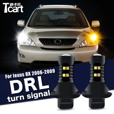 Автомобильные аксессуары 7440 W21W T20 W21W для Lexus RX 350 RX350 (XU30) 2004-2009, светодиодные дневные ходовые фонари, дневные ходовые огни 2 в 1