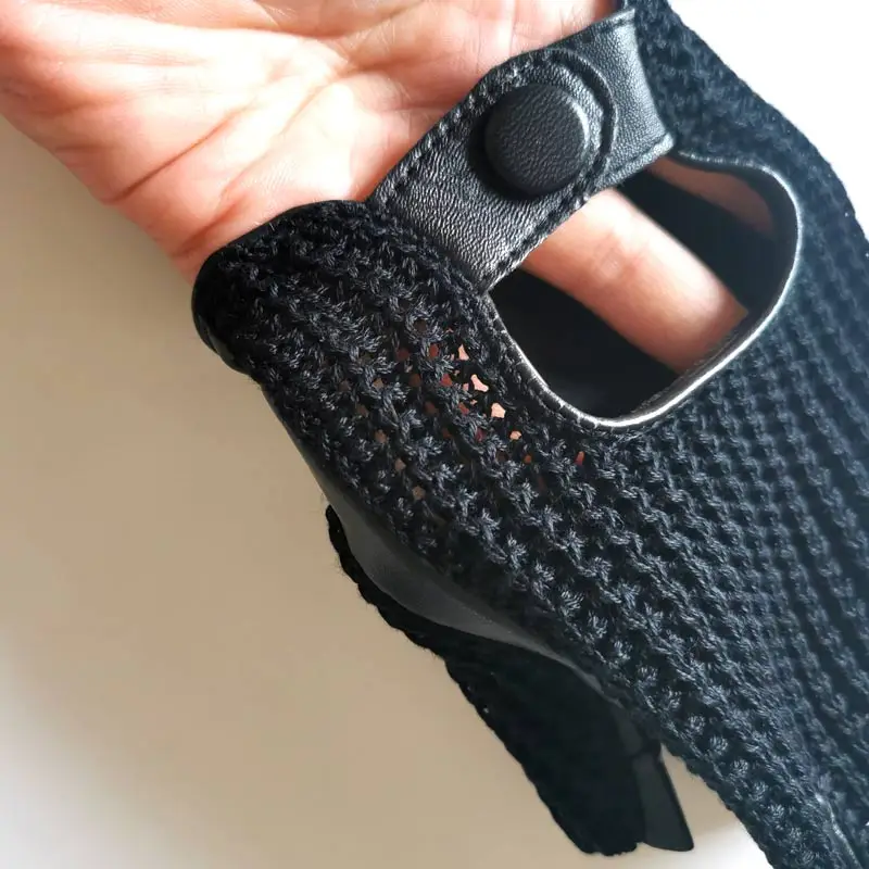 Gants de moto en cuir de mouton pour hommes/femmes, moto rétro d\'été, demi-doigt, Vintage, conduite, vélo de course, chevalier