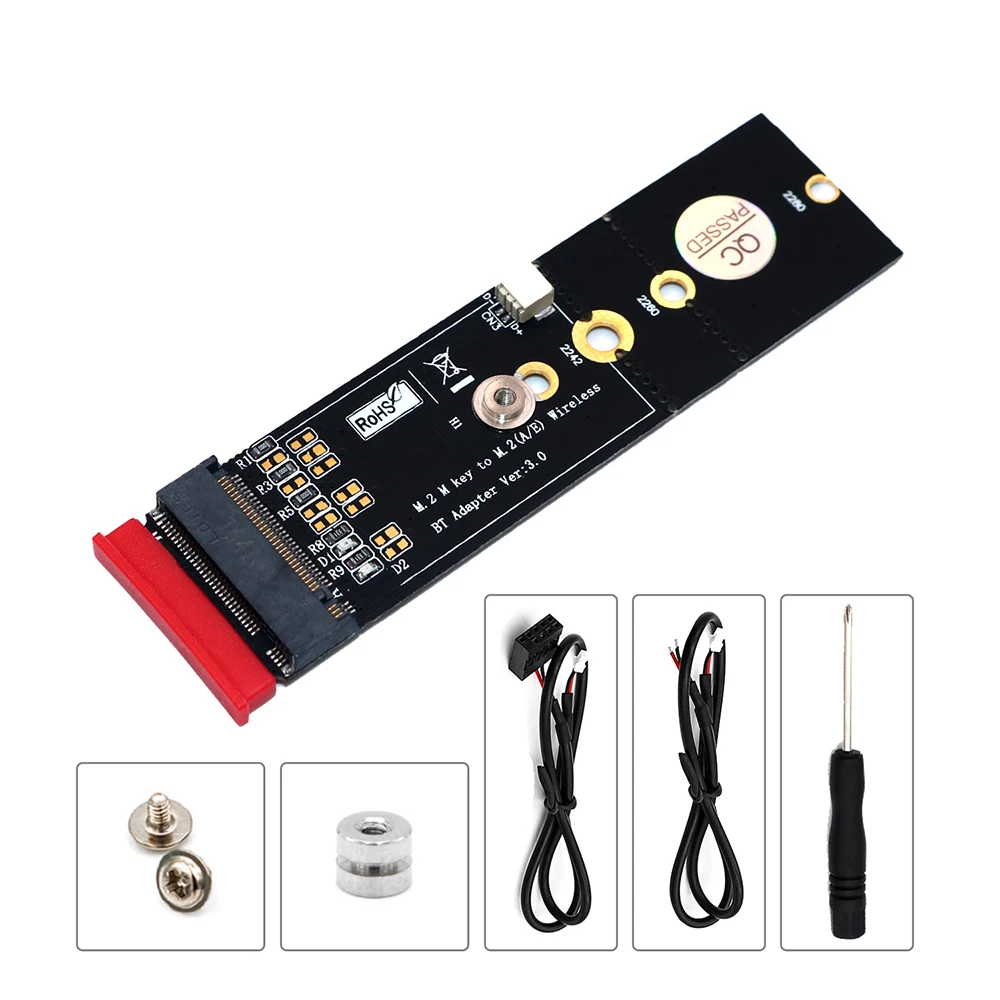 M.2 Wifi Adapter Wireless Wifi Bluetooth Adapter PC Wifi Adapter M.2 NGFF Key A to M.2 Key M Converter Card for Intel 8265 9060
