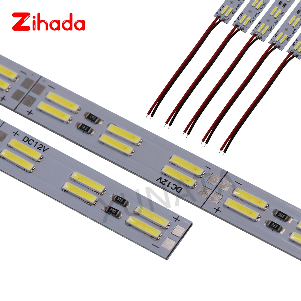 12V listwa LED Light 8520 7020 dwurzędowa 120 leds/m twarda kolumna świetlna 25cm 50cm Led sztywna listwa Cool White LED aluminiowy sztywny pasek