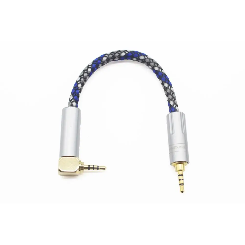 2.5mm Right Angle Male to 2.5mm Male 8 Core Silver Plated Headphone Cable Silver Plated Aux Cable in Box 2.5mm to 2.5mm