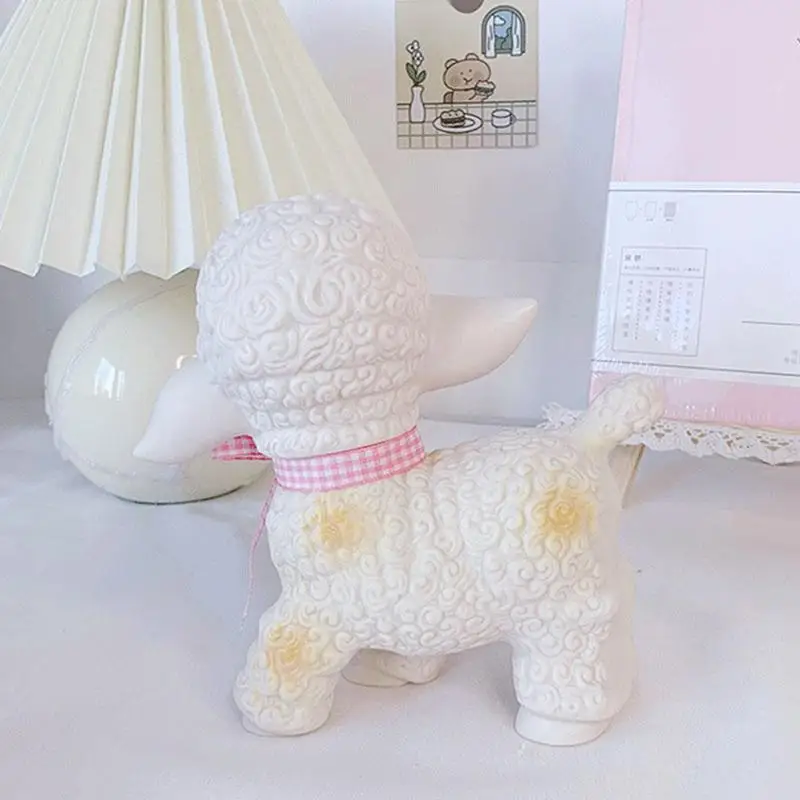 Retro klassische Gummi Schaf Puppe süße Mädchen Schatz Stimme Tier Geschenk Modell Lamm statische Schreibtisch Zimmer Wohnaccessoires Ornamente – Detail 9