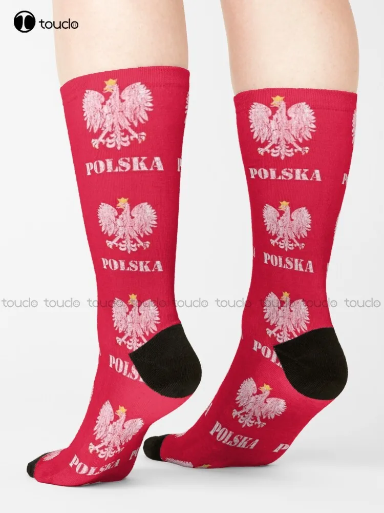 Vintage Poland Polish Flag - Polish Eagle Socks Mens Funny Socks Unisex Adult Teen Youth Socks Christmas Gift Custom Fashion New