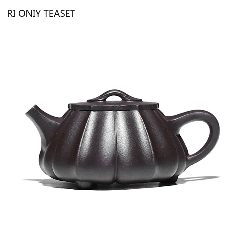 

250ml Tradition Raw Ore Black Mud Teapot Chinese Yixing Purple Clay Tea Pot Home Stone Scoop Filter Kettle Tea Set Accessories