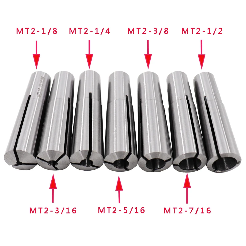 1Set Imperial Thread 3/8-16UNF MT2 Morse Tapper Collet Morse Penjepit Musim Semi Collet Presisi Alat untuk Penggilingan Mesin CNC