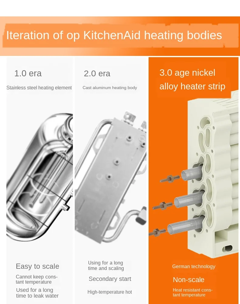 ปลอดภัยและไฟฟ้า Proof เครื่องครัว Ultra Thin ความร้อนทันทีห้องครัวขนาดเล็กเก็บน้ำประเภทภายใต้ Stage เครื่องทำน้ำอุ่น Heal