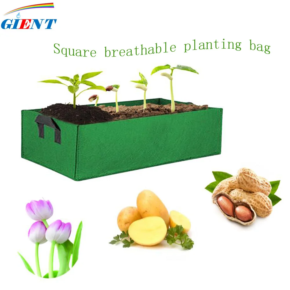 Breathable  Square Fabric Grow Bag Pot Bags Garden Planting Bag Vegetable Planting Bag Planter Pot With handles For Planting