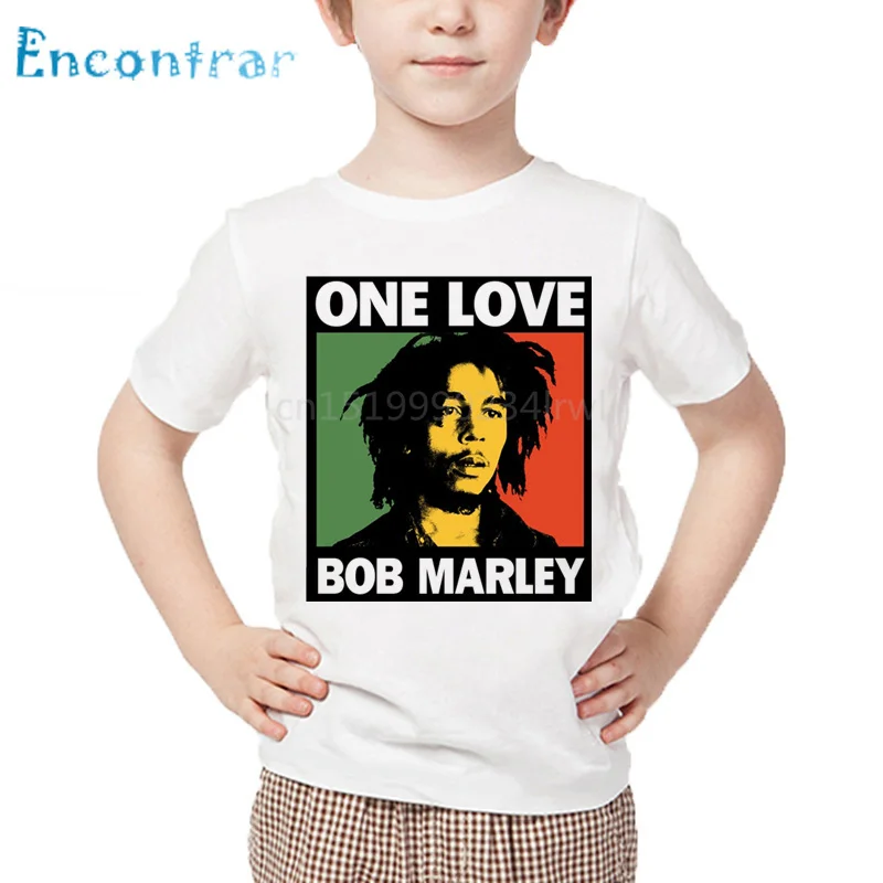 Kids Jamaica Singer Bob Marley Reggae Rastafari Print T shirt Children Summer White Tops Boys and Girls Casual T-shirt