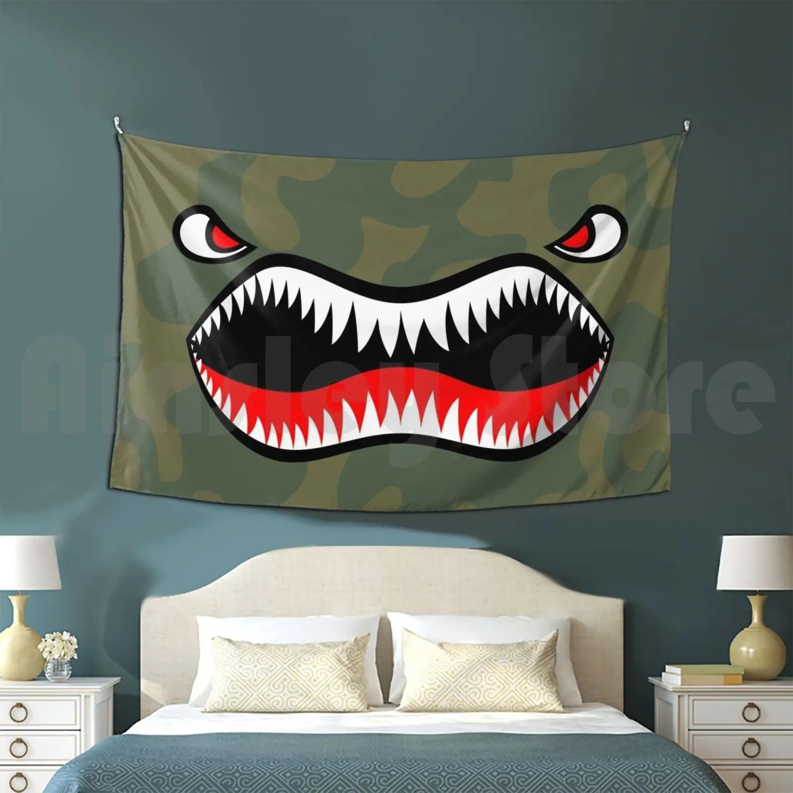 

Flying Tiger Customized Tapestry Military Air Force Rcaf Usaf Flying Tigers Fighter Jet Warbird Wwii Ww2