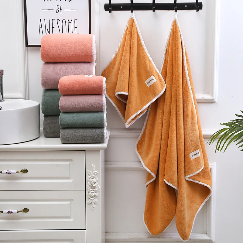 

New 2PCS/Set Towels Bathroom Microfiber Towel Hair Towel Bath Towels for Adults Toallas Microfibra Toalha De Banho