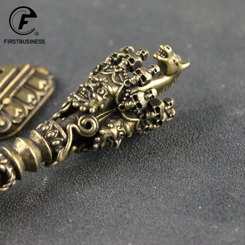 Brass Buddha Instrument Ba Jin Just Vajry Pestle Feng Shui Ornament Home Decoration Copper Tea needle Desk Decor Retro Crafts