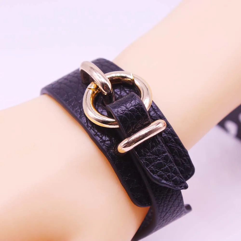 New Fashion Punk Leather Bracelet Newest  Bracelets & Bangles For Women Wristband Charm Cuff Bracelets