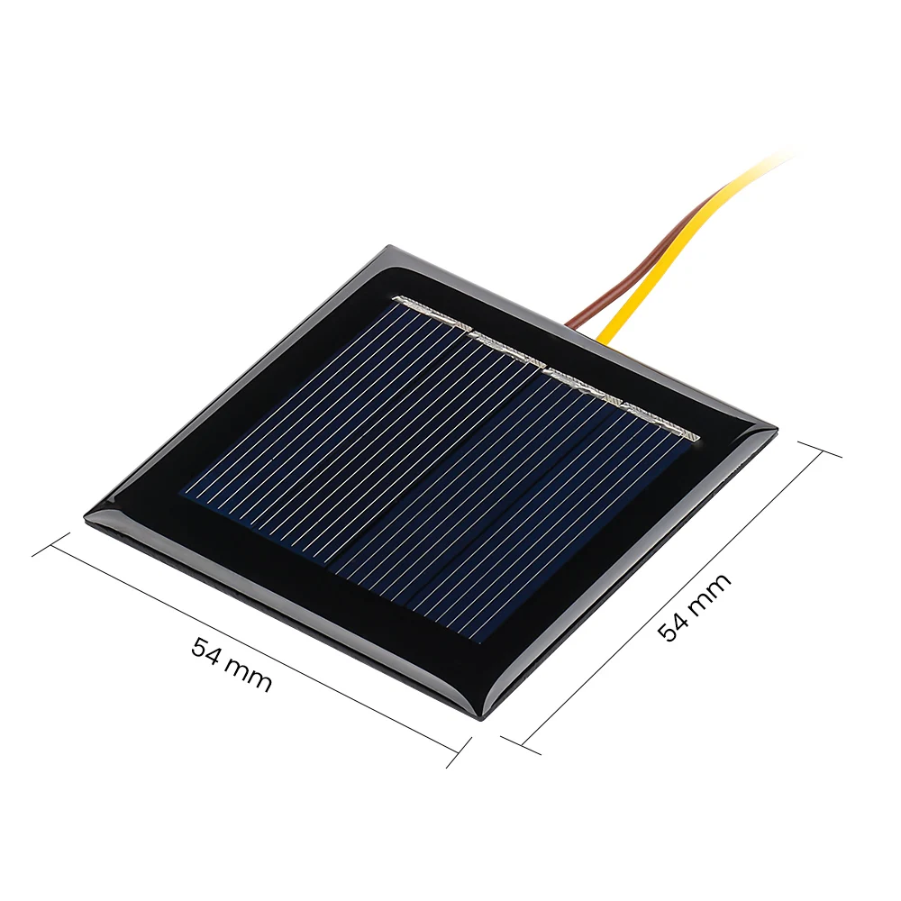 SUNYIMA 10pcs DIY Solar Panels 54x54MM 2V 130MA Photovoltaic Solar Cells With 15CM Wires Power Charger Solars Epoxy Plate