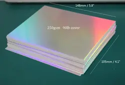 Size 105*148mm Single Side Holographic Silver Rainbow Card 250GSM Thick Paper Cardstock 10/20/50 - You Choose Quantity