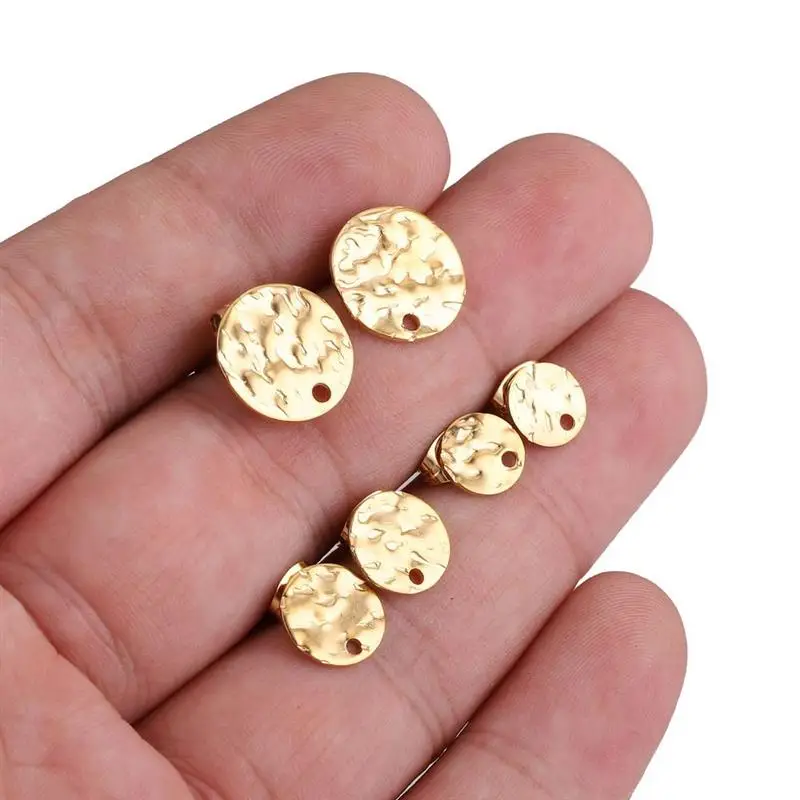 Image 6: Connecteurs de boucles d'oreilles en acier inoxydable, 10/20 pièces, paramètres de boucles d'oreilles pendantes faits à la main, crochet pour bricolage, accessoires de fabrication de bijoux